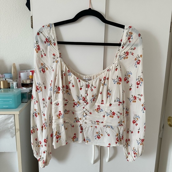 Reformation Floral White Blouse - Picture 1 of 7